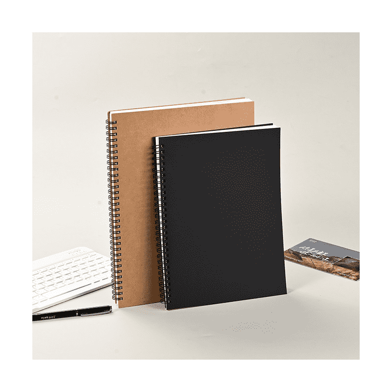 Xüsusi Kraft Qara Qapaqlı Spiral Coil Notebook