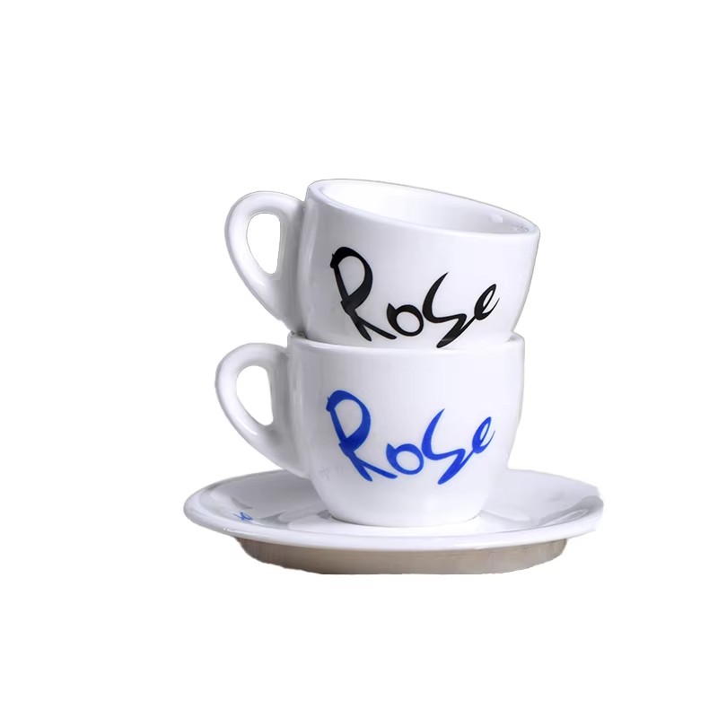 Kafe Hədiyyəsi üçün Çaplı Farfor Espresso Kuboku Nəlbəki