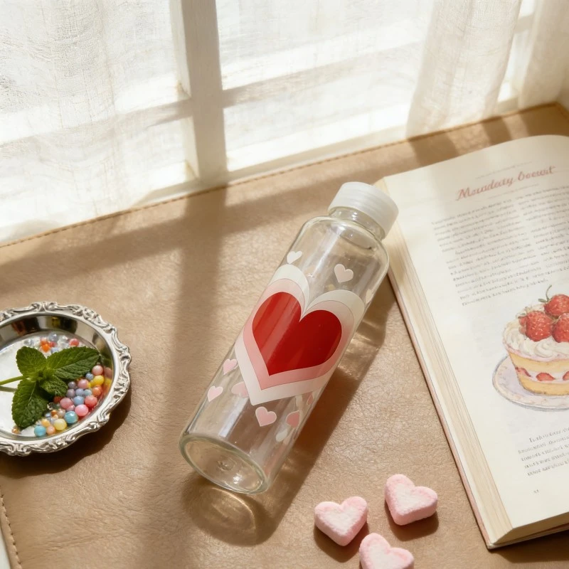 Heat Activated Cherry Blossom Glass Water Bottle