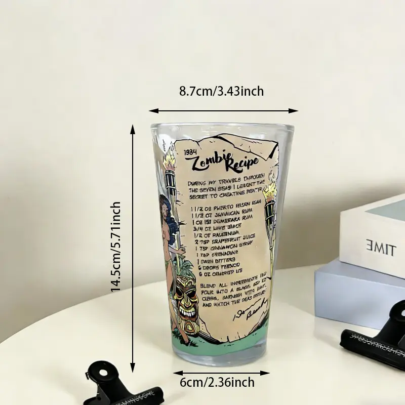 Vintage Zombie Comic Print Pint Eynək